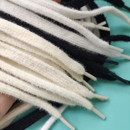 1 Pair 8mm White Black Hairy Soft Shoes Laces 120140cm Hightop Lowtop Canvas Round Shoelaces Accessories 231221