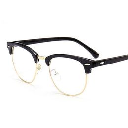 2020 Classic Rivet Half Frames Eyeglasses Vintage Retro Optica Eye Glasses Frame Men Women Clear Spectacle Frame Eyewear oculos de254U