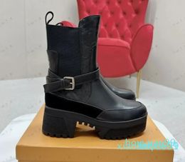 Round Toe Ladies Platform Ankle Boots Punk Style Short Boots lvory