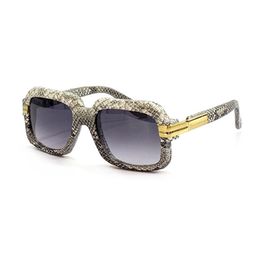 Fashion CAZ Mens Sunglasses Designer Womens Dark Green Snake Pattern Decorative Glasses Frame Couples Ornamental Tea Summer outdoo229G