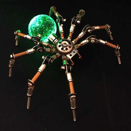 3D Puzzles 3D Puzzle Metal Luminous Spider Model Kit Steampunk Mechanical Insects Dragonfly Mantis DIY Assembly Toy Kids Teens gift YQ231222