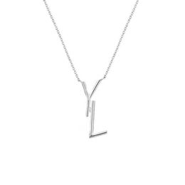 Women Designer Necklace Jewellery Luxury Designers Necklace Silver Letters Chains Pendent Gold Y Necklaces Party Accessories with Bo269h