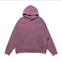 Men's Hoodies CAVEMPT C.E Hoodie 2024 Autumn Fashion Wax Dyed Purple Washed Old Top CE Loose Versatile Outerwear For Men And Women