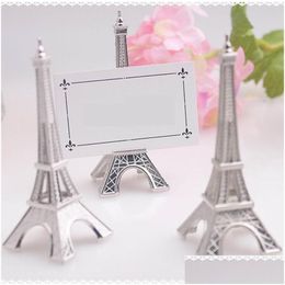 Party Decoration New Fashion Evening In Paris Eiffel Tower Sier-Finish Place Card Holder Wedding Table Decoration Drop Delivery Home G Dhfvw