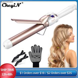 Hair Curlers Straighteners CkeyiN 32/35mm Hair Curler Professional Electric Hair Curlers PTC Tourmaline Ceramic Curling Irons Wand Wavers Styling ToolsL231222