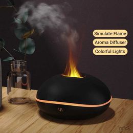 Humidifiers Flame Aroma Diffuser Air Humidifier Ultrasonic Cool Mist Maker Fogger LED USB Essential Oil Jellyfish Difusor Fragrance Home