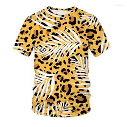 Men's T Shirts 2024 Animal World Leopard 3D Printed And Women's T-shirts HD Short-sleeved Oversized Summer Tops