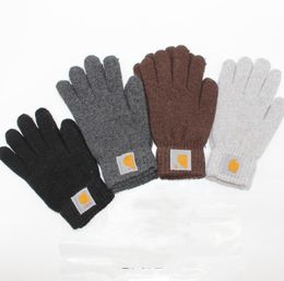 Wholesale Trade Male and Female Trendy Brand Finger Gloves Couple Students Warm-Keeping Soft Knitted Full Finger Gloves