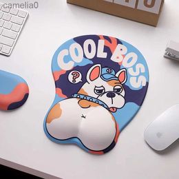 Mouse Pads Wrist Rests Kawaii Anime Pad Keyboard Rest port Gel Silicone Anti Slip 3D Cute Dog Computer Laptop Office Gaming MousepadL231221