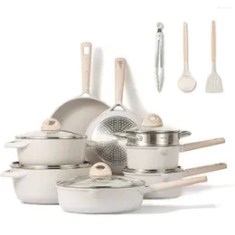 Cookware Sets CAROTE 16pcs Pots And Pans Set Nonstick Pan For Cooking Utensils