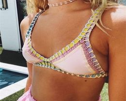 Crochet Swimwear for Female Knitted Swimsuits Neoprene Bikini Beachwear Boho Style Swimsuit Two Pieces Bathng Suits 2202211085808