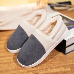 Slippers For Men Winter Footwear Round Toe Slip-on Comfortable Lightweight Breathable Plus Velvet Keep Warm Trendy All-match