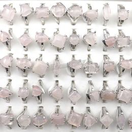 Fashion Pink Crystal Rings Women's Jewelry Rose Quartz Rings 50pcs Whole242E