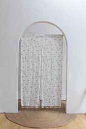 Curtain Cotton Linen Floral Hanging Door Half Partition Curtains Home Decor Bedroom Living Room Kitchen Bathroom Accessory