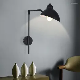 Wall Lamp Industrial Vintage Lamps E27 Black Adjustable Light For Loft Bedroom Bedside Living Room Nordic Miroir