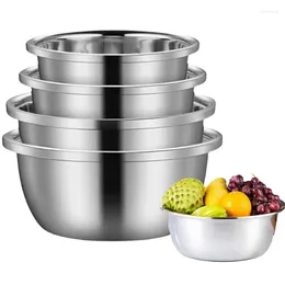 Bowls Stainless Steel 4pcs Mixing Vegetable Storage Container Kitchen Nesting For Space Saving
