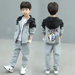 Kids Childrens Casual Clothes 4 6 8 10 12 Years Boys Clothing Sets Spring Autumn Hoodie Jackets Pants Sports Tracksuit 231221