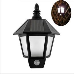 Lamps outdoor wall lights new LED Solar Light Modern Outdoor Lighting Motion Sensor Activated Hexagonal Wall Lamp for Garden Decoration