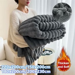 Winter Thick Coral Velvet Blanket Warm Sleeping Blanket Soft Flannel Fleece Blankets For Bed Cozy Thickened Warmth Blanket 231221