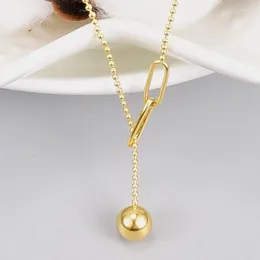 Pendant Necklaces Gold Color Chain Exquisite Stainless Steel Ball Necklace For Women