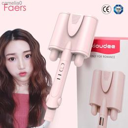 Hair Curlers Straighteners Hair Curler Negative ions Hair Splint Three Barrel Ceramic Curling Iron Button Deep Wavy Egg Rolls Hair Care Fast Styling ToolsL231222