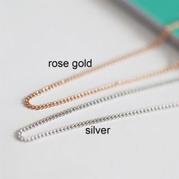 925 sterling silver necklace long fashion 925 sterling silver Jewellery women 1mm width link chain necklace for men2593