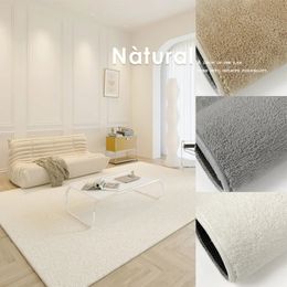 Japanese Minimalist Solid Colour Plush Rugs Living Room Decoration Large Area Carpet Bedroom Thickened Soft Carpets Lounge Rug 231222