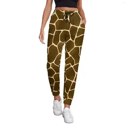 Women's Pants Giraffe Skin Print Baggy Wild Animal Aesthetic Sweatpants Spring Female Vintage Pattern Oversize Trousers Gift
