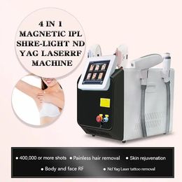 Fast Hair Removal 360 Magneto Hair Remover Machine OPT/IPL Laser Hair Removal/ND yag laser Tattoo Removal RF Face Lift Skin Rejuvenation 4 in 1 Laser Machine