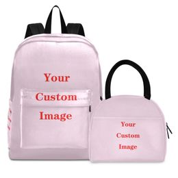 Bags 2022 New Children School Bags 2pcs Set Kids Custom Pattern Backpack Boys Girls Schoolbag Baby Toddler Bag Mochila Infantil