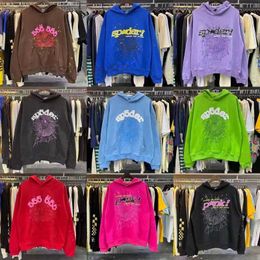 Sp5der Young Thug 555555 Men Women Hoodie High Quality Foam Print Spider Web Graphic Pink Sweatshirts Y2k Pullovers BEST