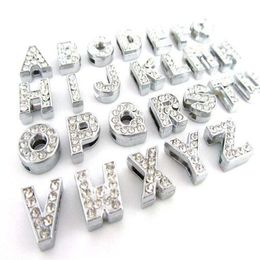 CHEAP 260Pcs Lot DIY Slide Letters With Rhinestone Charms For 10mm 8MM Pet Dog Collars 286f