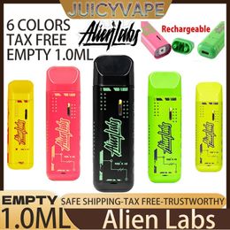 Original Alien Labs Vape Pen Puffs Disposable Empty E Cigarettes 1ml Capacity Pod Battery AlienLabs Rechargeable Coil Electronic 6 Colours packwoods dabwoods runtz