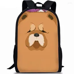 School Bags Kawaii Chow Dog Print Student Bag Teenager Daily Casual Backpack Boys Girls Book Women Men Travel Storage Rucksack