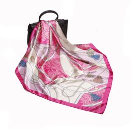 Women's Towel Gift Scarf 90cm Square Scarf Spring and Autumn New Scarf Satin Imitation Silk Printed shawl