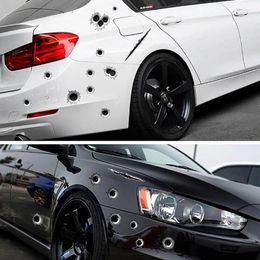 Stickers Car Stickers 3D Bullet Hole Funny Decal Carcovers Motorcycle Scratch Realistic Bullet Hole Waterproof Stickers 4pcs/set