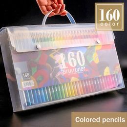 Brutfuner 4872120160180Color Professional Wood Coloured Pencils Set Oil HB Drawing Sketch For School Draw Art Supplies 231221