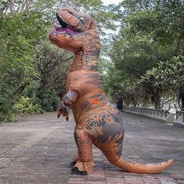 Cosplay Adult Kids Inflatable Dinosaur T REX Costume Women Men Girls Boys Dino Cosplay Costumes for Anime Halloween Carnival Party Cloth Q