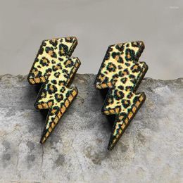Stud Earrings Leopard Lightening Bolt Wooden Studs Cow Print Earring Cowboy Cowgirl Jewellery & Accessories Mothers' Day Gift