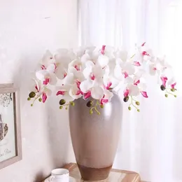 Decorative Flowers El Banquet Wedding Party Favor 75cm Pink White Blue 7 Heads Silk Butterfly Orchid Home Art Decor Artificial Flower 10