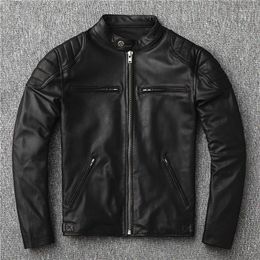 Men's Jackets Uncoated Goat Skin Real Leather Clothes Motorcycle Stand Collar Short Jacket Spring And Autumn Coat