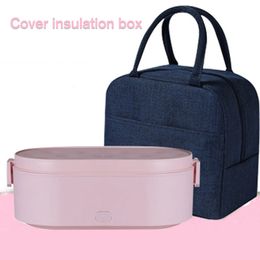 Mini Lunch Box Electric USB ładowanie podgrzewacza żywności samochodowy samochód przenośna kuchenka ryżowa ciepła stal nierdzewna lunch bento pudełko 231221