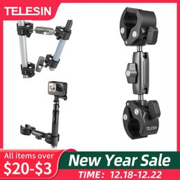 TELESIN Motorcycle Bike Monopod Bicycle Handlebar Panoramic Mount Invisible Selfie Stick Bracket for GoPro Hero DJI Insta360 231221