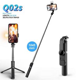 Cell Phone Holders Wireless bluetooth selfie stick foldable mini tripod with fill light shutter remote control for IOS Android57388402065