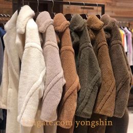 Women Fur coat camel hair cloth Extended and thickened plush coat sheep cashmere material quality Advanced texture Fashionable temperament Faux Fur overcoat