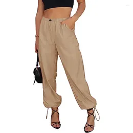 Women's Pants 2024 Long Casual Solid Colour Pocket Elastic Waist Jogging Hip Hop Dance Clothing