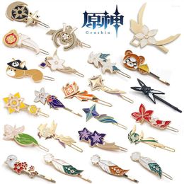 Party Supplies Anime Genshin Impact Metal Enamel Hair Clip Cosplay Accessories Vision Headwear Jewellery Gift