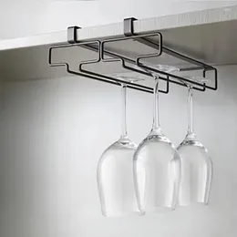 Kitchen Storage Bar Goblet Rack Tools Glasses Hanging Iron Stemware Organizer Glass Holder Wine Bartender Under Cabinet