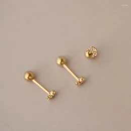 Stud Earrings CMajor 9ct Solid Gold Earring Fashion Temperament Delicate Lovely Sweet Moon Shape Chic Minimal Simple For Women