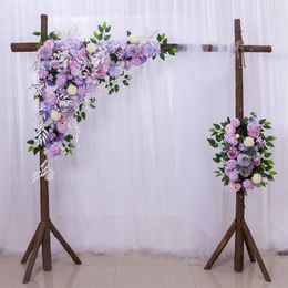 Wreaths Decorative Flowers & Wreaths 50cm Wedding Flower Wall Row Pography Display Supply Silk Peonies Rose Artificial Decor Iron Arch Bac